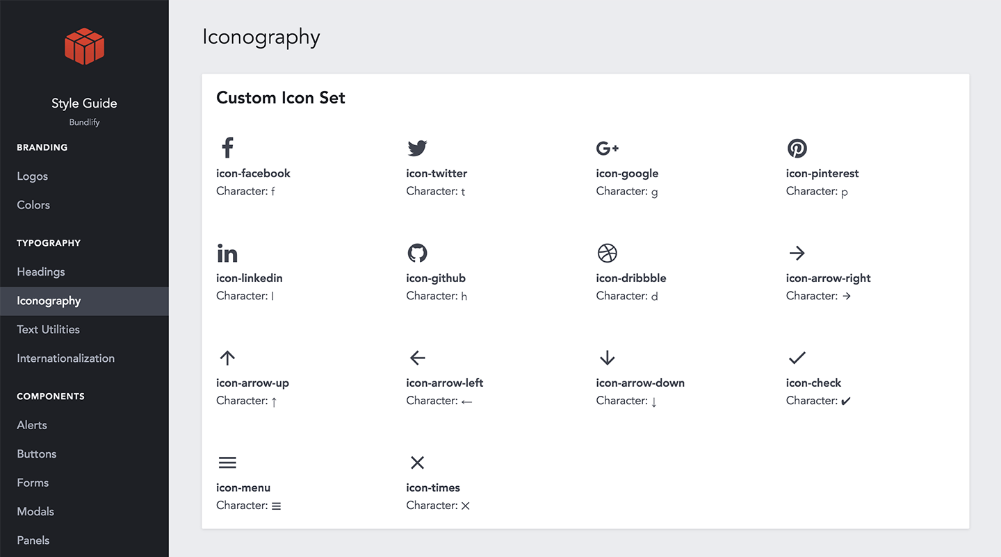 Icons in a Style Guide