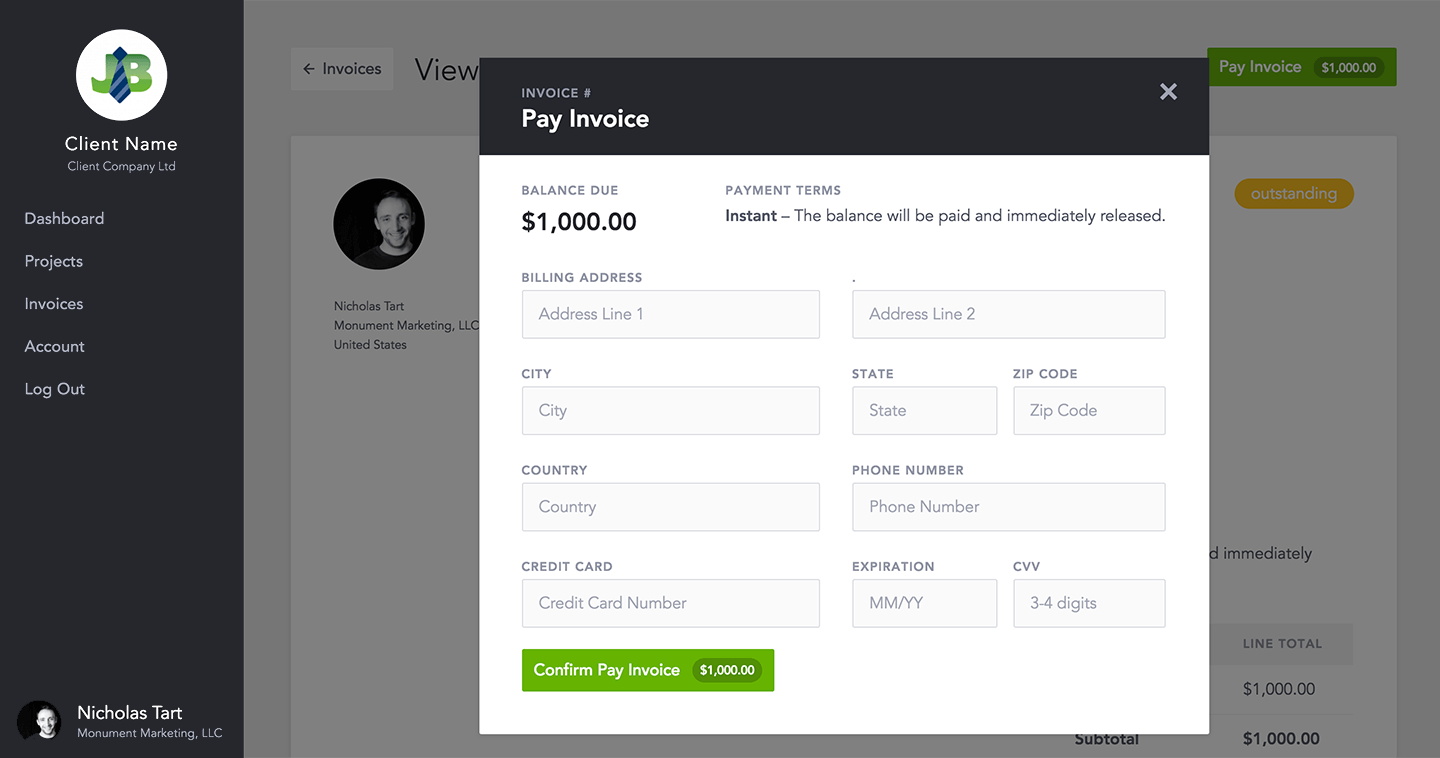 MVP Client Pay Invoice